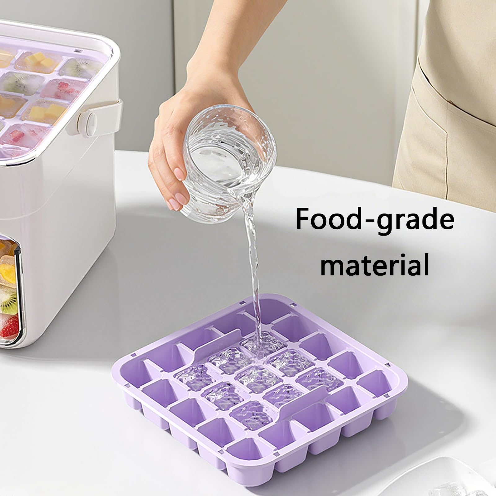 Molde Helado, Molde para Helados, 50 Cavidades | Con Pala, Fáciles de Desmoldar, Ideales para Reuniones, Fiestas y Picnics(Purple)