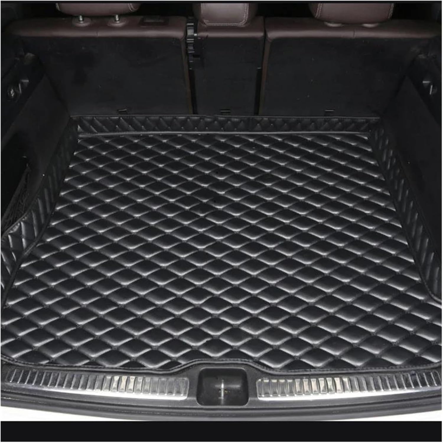 Car Boot Protector for VW for Touareg 7L 2003-2010 Car Durable Leather Carpet Pad Auto Interior Articles Trunk Mats S Fully Surrounded Trunk Mat(Black andBlack)
