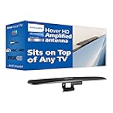 Philips Hover Amplified HD Digital TV Antenna, Long Range Smart TV Antenna, Easy Mount on Top of TV Design, Supports 4K 1080P HD VHF UHF, Signal Booster, Coax HDTV Cable/AC Adapter, SDV7219N/27