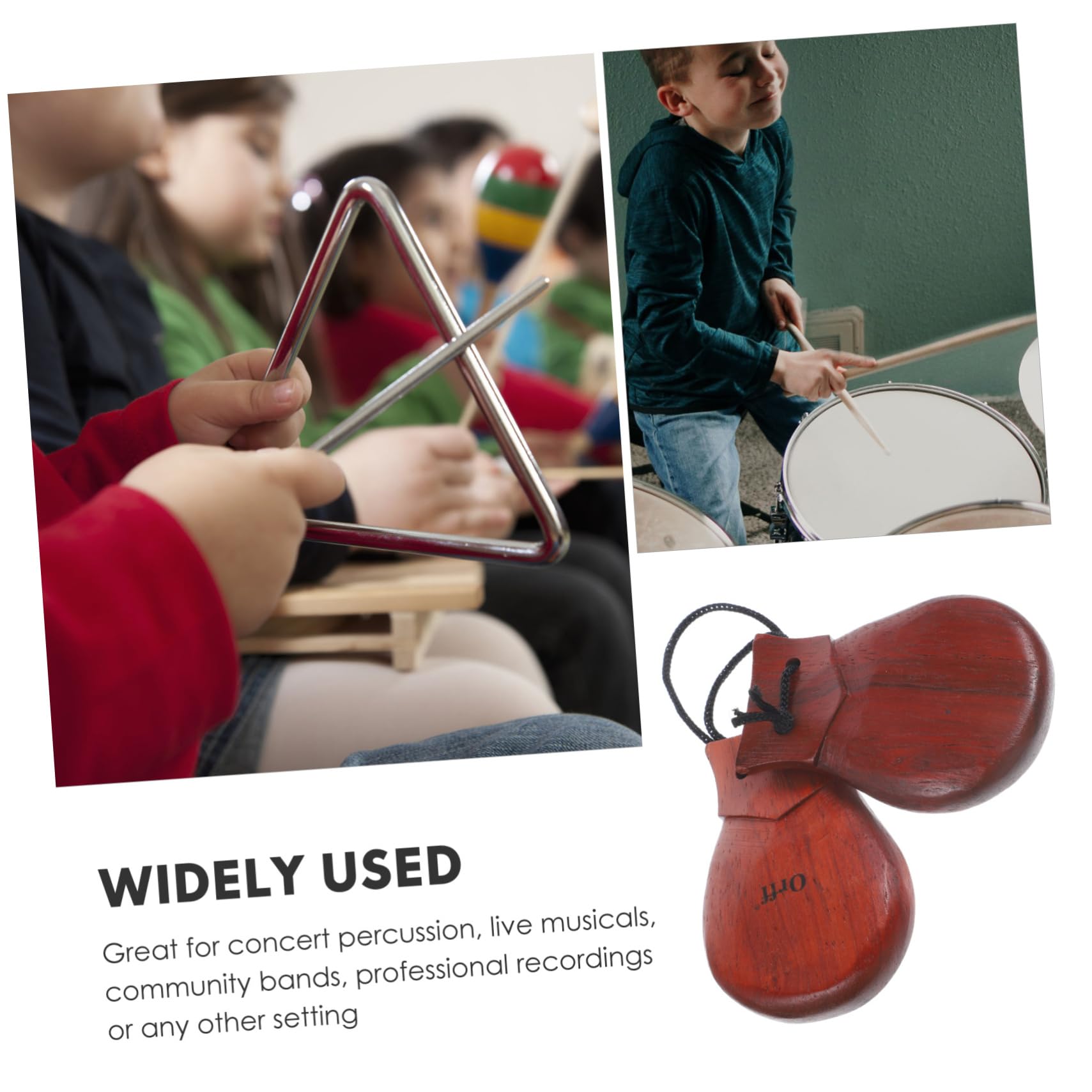 Holibanna Handheld Castanets Wood Spanish Castanet Percussion Instrument Adults Instruments