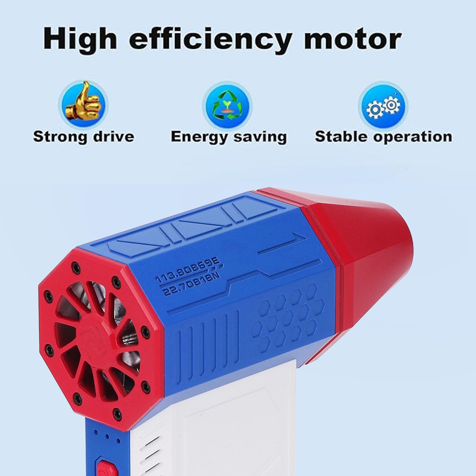 Jeffergarden Dépoussiéreur à Air comprimé, Dépoussiéreur électrique sans Fil ABS avec Moteur sans Balais 130 000 Tr/min, Lumière LED 3 Vitesses, Chargement USB C, pour Clavier, PC, Voiture, Caméra,