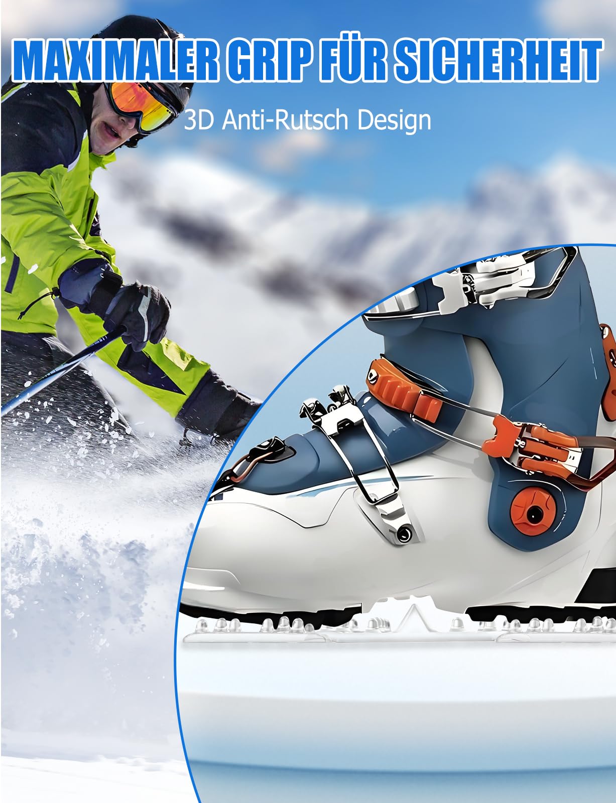 Lot de 2 coussinets de snowboard en TPU de qualité supérieure, adhérence 3D antidérapante pour un contrôle maximal, adhésif résistant au froid, design transparent pour un snowboard sûr