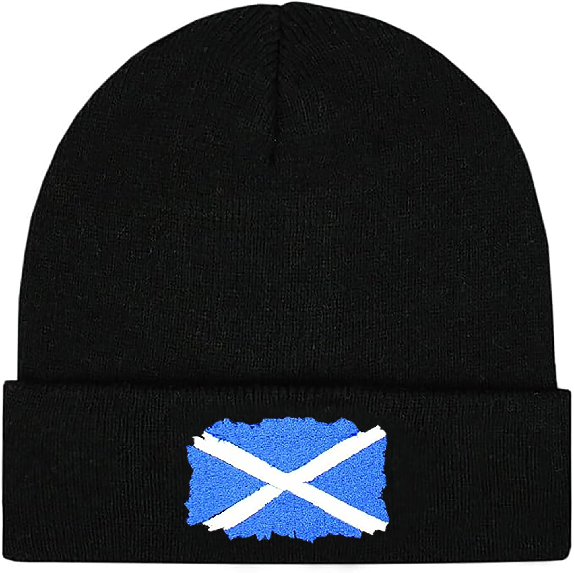 TeddyT's Men's Scotland Scottish Flag Scotland Thermal Knit Black Beanie Hat