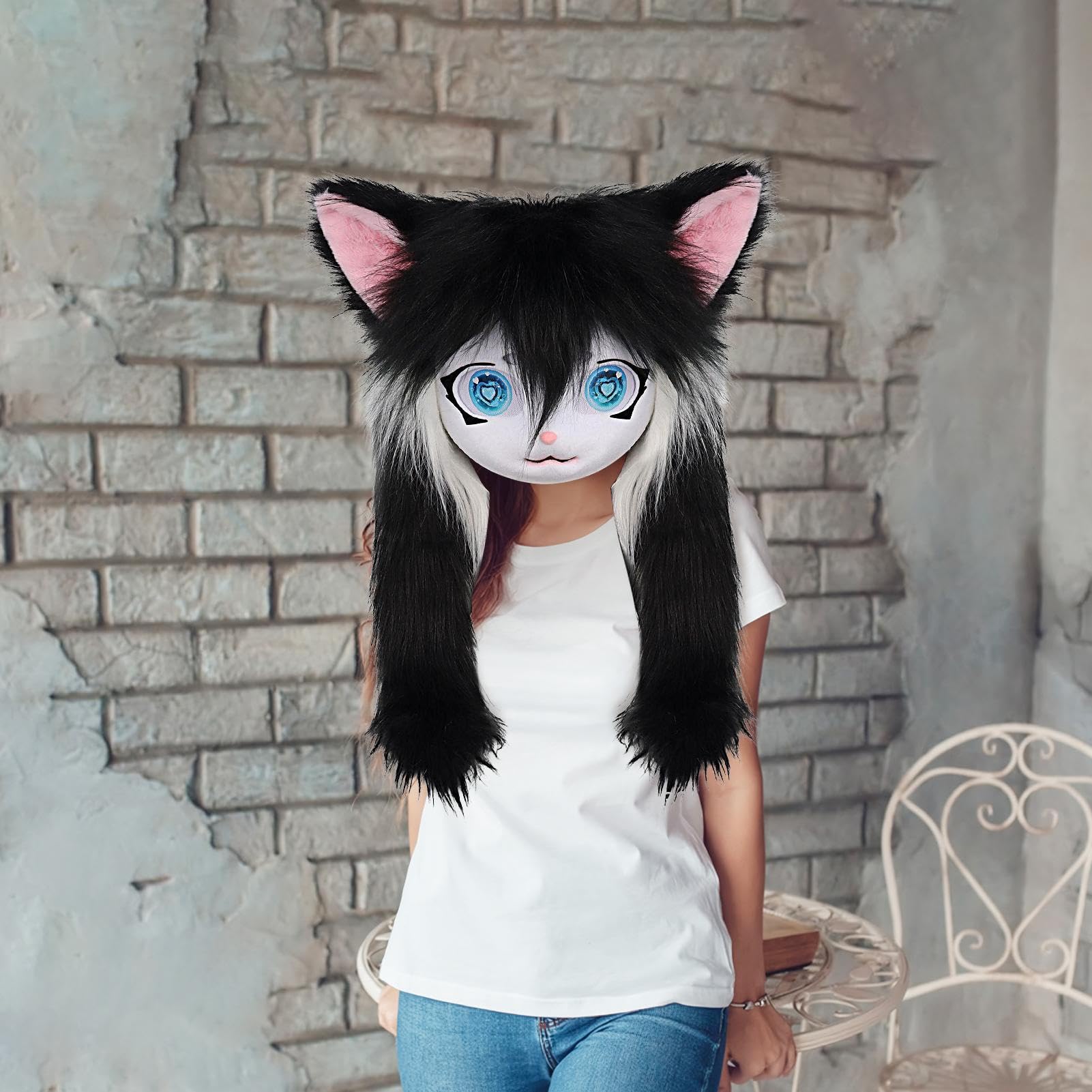 Maschera Testa Pelosa Accessorio Da Travestimento Animale Realistico In | Maschera animale a testa Per Halloween Cosplay Feste E Convention Anime E Spettacoli Teatrali