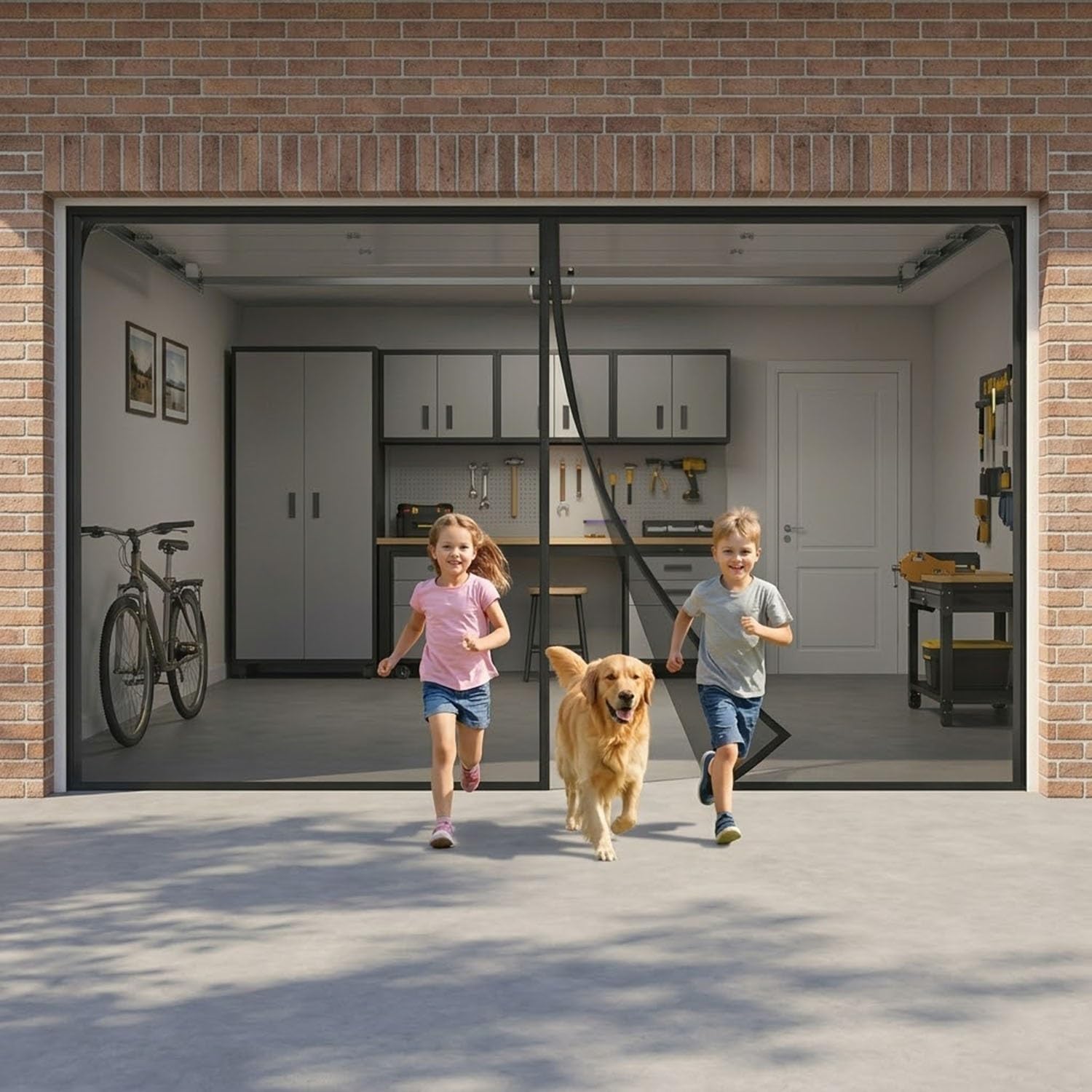 Moustiquaire pour garage en fibre de verre premium 229x229 à fermeture automatique