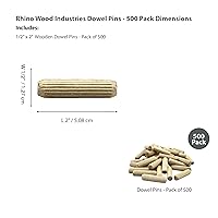 Vista 49 de 3/8" x 2" - Paquete de 500 pasadores de madera - Secados al horno, estriados y biselados (3/8" x 2", 500 unidades)