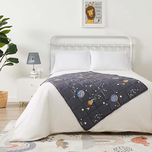 Miniatura 3 de anfie Manta con peso para niños (40 x 60 pulgadas, 7 libras), manta con peso para niños, manta refrescante para dormir, manta transpirable de tamaño