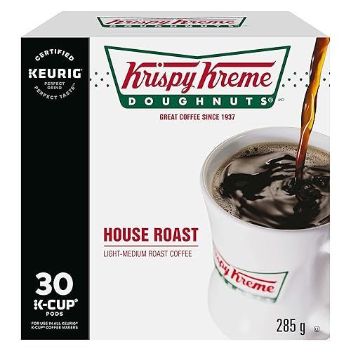 Krispy Kreme Doughnuts Smooth House Roast Single Serve Keurig Certified K-Cup pods for Keurig brewers, 30 Count (Pack of 1)