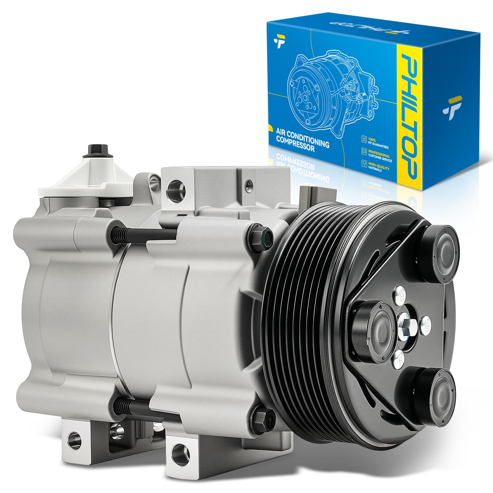 PHILTOP NEW AC Compressor w/Clutch for Ford E-250 Econoline 1997-2002 5.4L