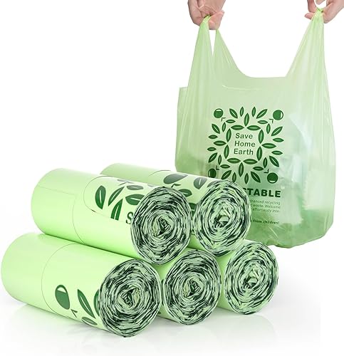 AYOTEE Bolsas de basura pequeñas con asas, 100 bolsas de basura pequeñas biodegradables, bolsas de basura de 4 galones, bolsas de basura pequeñas