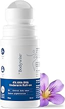 Be Bodywise 4% Aha Bha Underarm Roll On 50ml | 2% Lactic Acid, 1% Mandelic Acid, 1% Salicylic Acid | Controls Odour & Reduces Pigmentation | 0% Alcohol & 0% Aluminium | Flora Fragrance