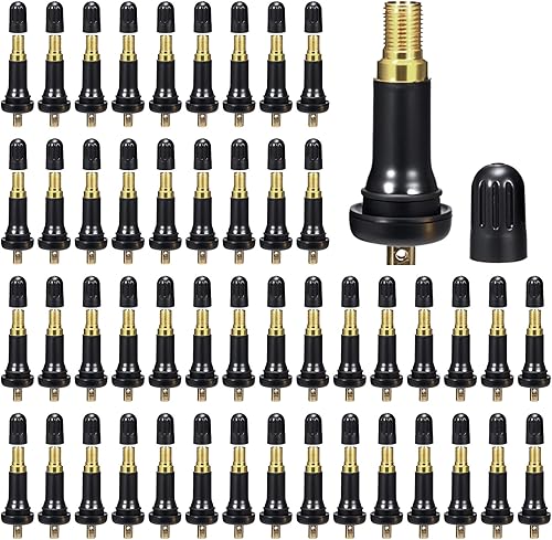 TR413 - Vástagos de válvula de neumático de goma negra TPMS para GM Chevy (paquete de 50)