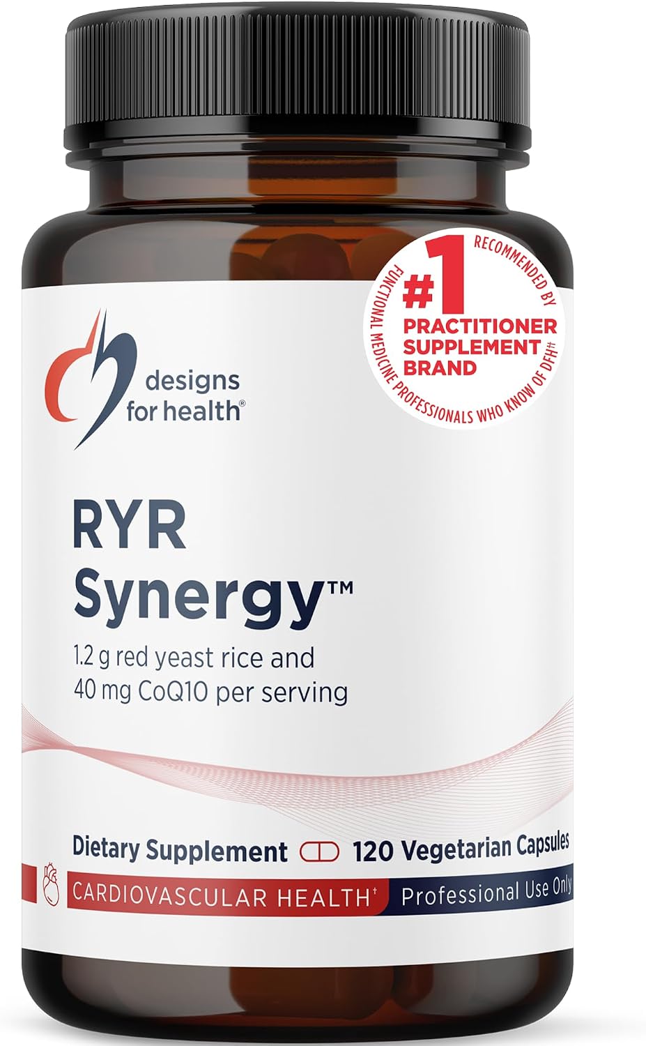 Designs for Health RYR Synergy, Red Yeast Rice Supplement, 120 Capsules