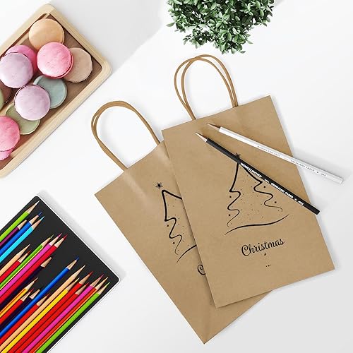 Miniatura 34 de REMTAP Bolsas de papel de regalo de 8 x 4.5 x 10.5 pulgadas, 50 bolsas de papel kraft con asas, bolsa de regalo a granel para bodas, fiestas