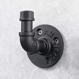 Industrial Style Robe Towel Hook Wall Mounted Metal Iron Pipe Coat Hanger Hat Holder Bag Rack for Bathroom Bedroom Kitchen, Rust Free, Black Industrial Style Robe Towel Hook Wall Mounted Metal Iron Pipe Coat Hanger Hat Holder Bag Rack for Bathroom Bedroom Kitchen Rust Free Black