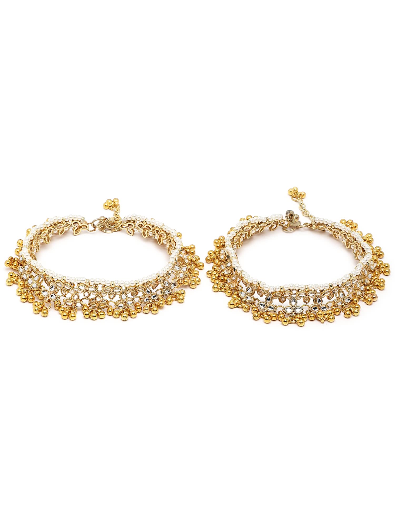 Karatcart Gold Plated Kundan Anklet for Women (B09XTYHN73) Amazon Price History, Amazon Price Tracker