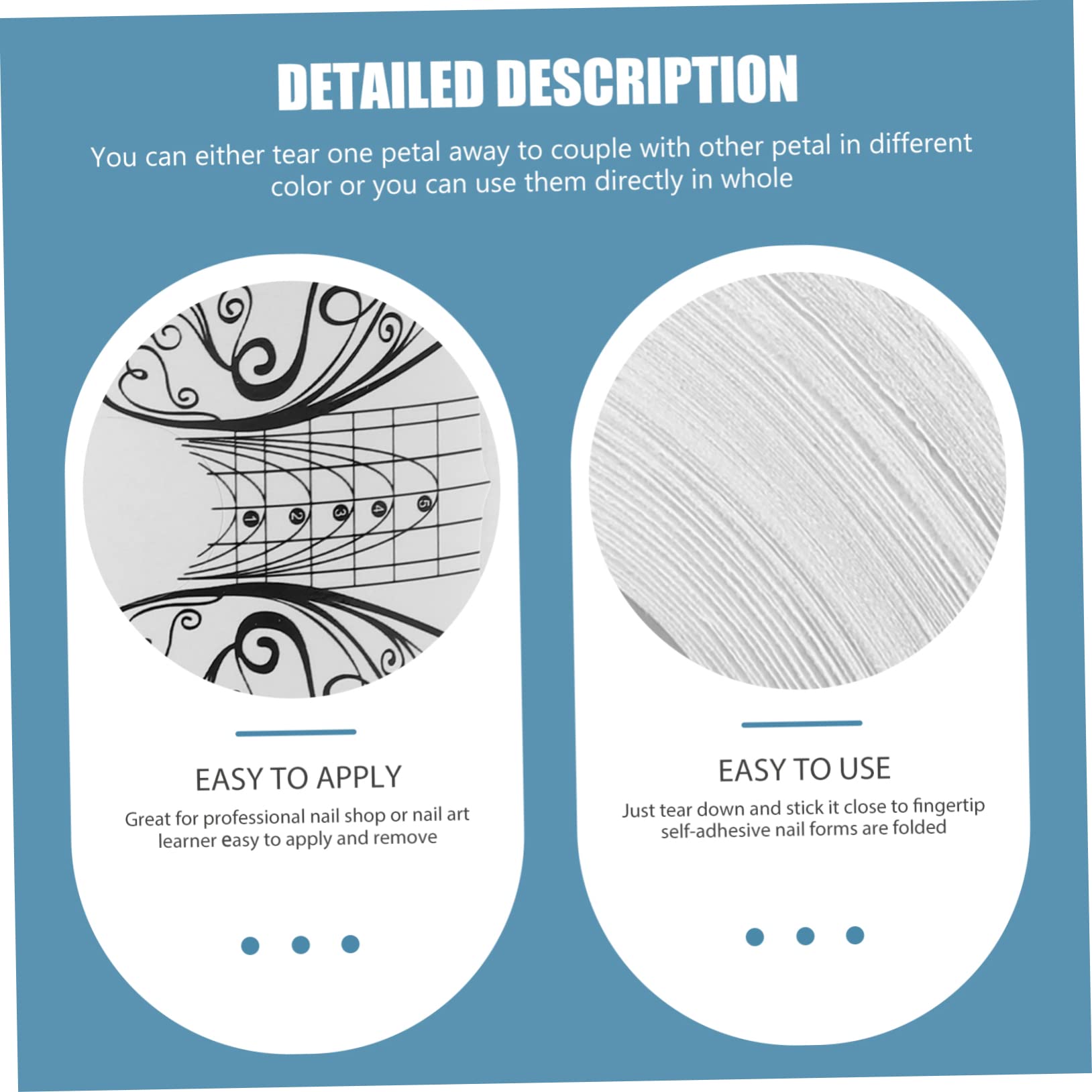 Happyyami Rollo de Papel en Color de 500 Pegatinas Autoadhesivas en Color, Herramienta Plegable para Manicura DIY para Extensiones de Uñas en Salón de Uñas