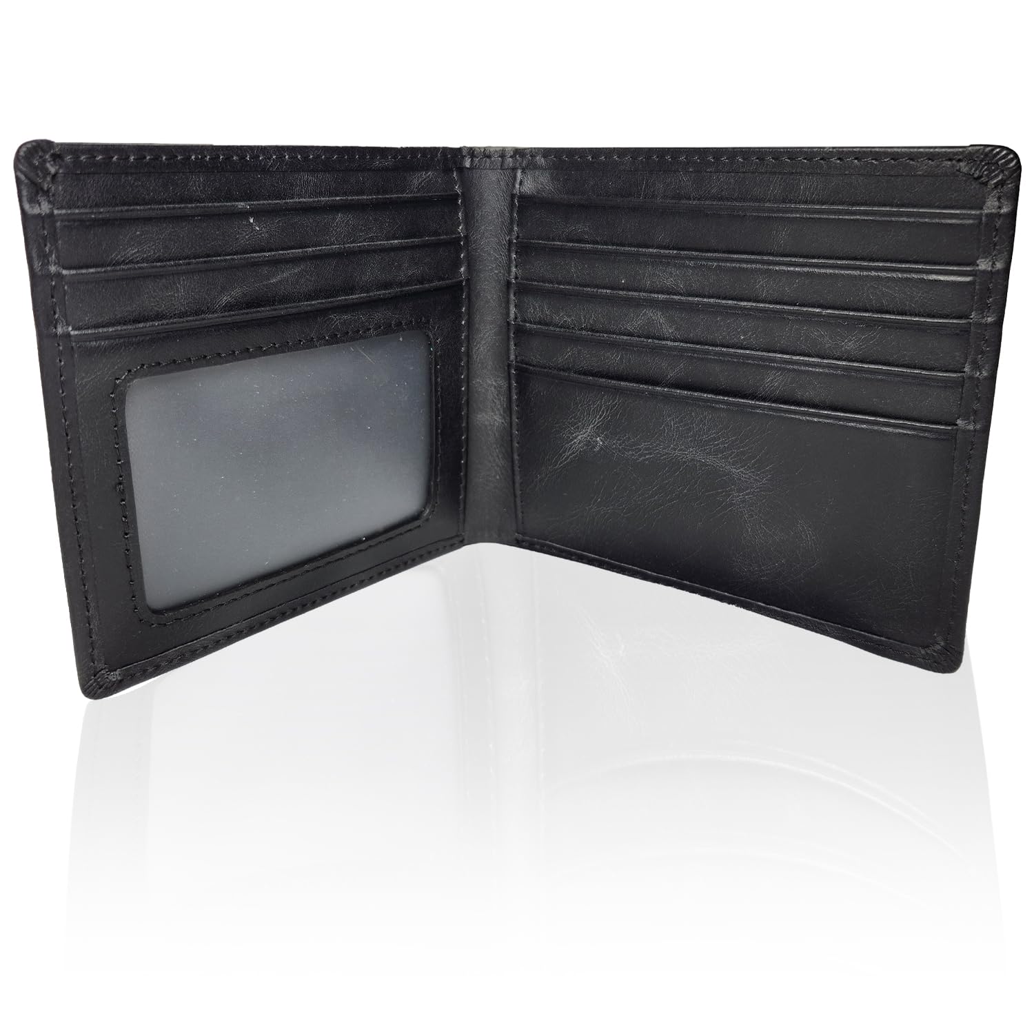 Sponsored Ad - Large Wallet for Men with 7 slots for credit cards and 1 ID Window. Oversized Slim Design to fit in your pocket, Not Bulky. Bifold Wallet Organizer. Quality Leather. 4 1/4 in X 4 in
