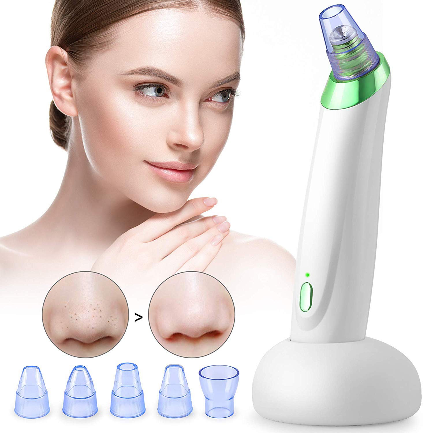 Blackhead Pore Vacuum Remover Cleaner Rechargeable Pore Sucker Acne Comedone Extractor With Charging Case