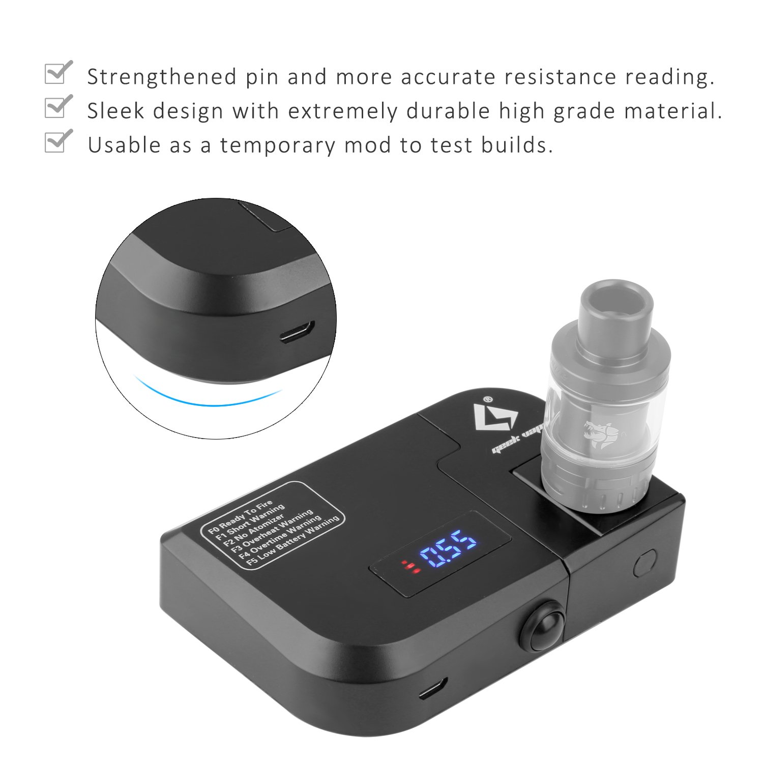 elfbar nachfüll pod läuft aus GeekVape Tab Pro 3 In 1 Multi-functional Ohm Meter with Micro-USB Port and  OLED Screen for Coil Rebuilding,Ohm Reader and Temporary Mod : Amazon.de:  DIY & Tools