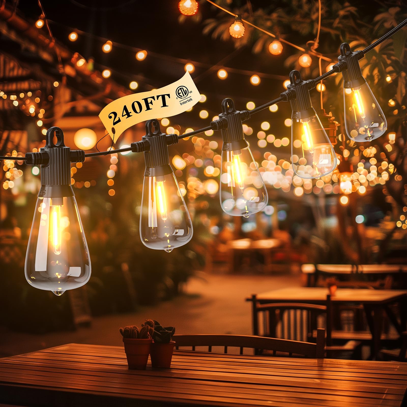 FOOMAN LED Outdoor String Lights, 240FT Outside Waterproof Patio