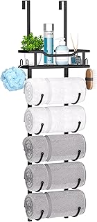 SWTYMIKI Over The Door Towel Rack - 6 Tier Towel Racks for Bathroom Wall...