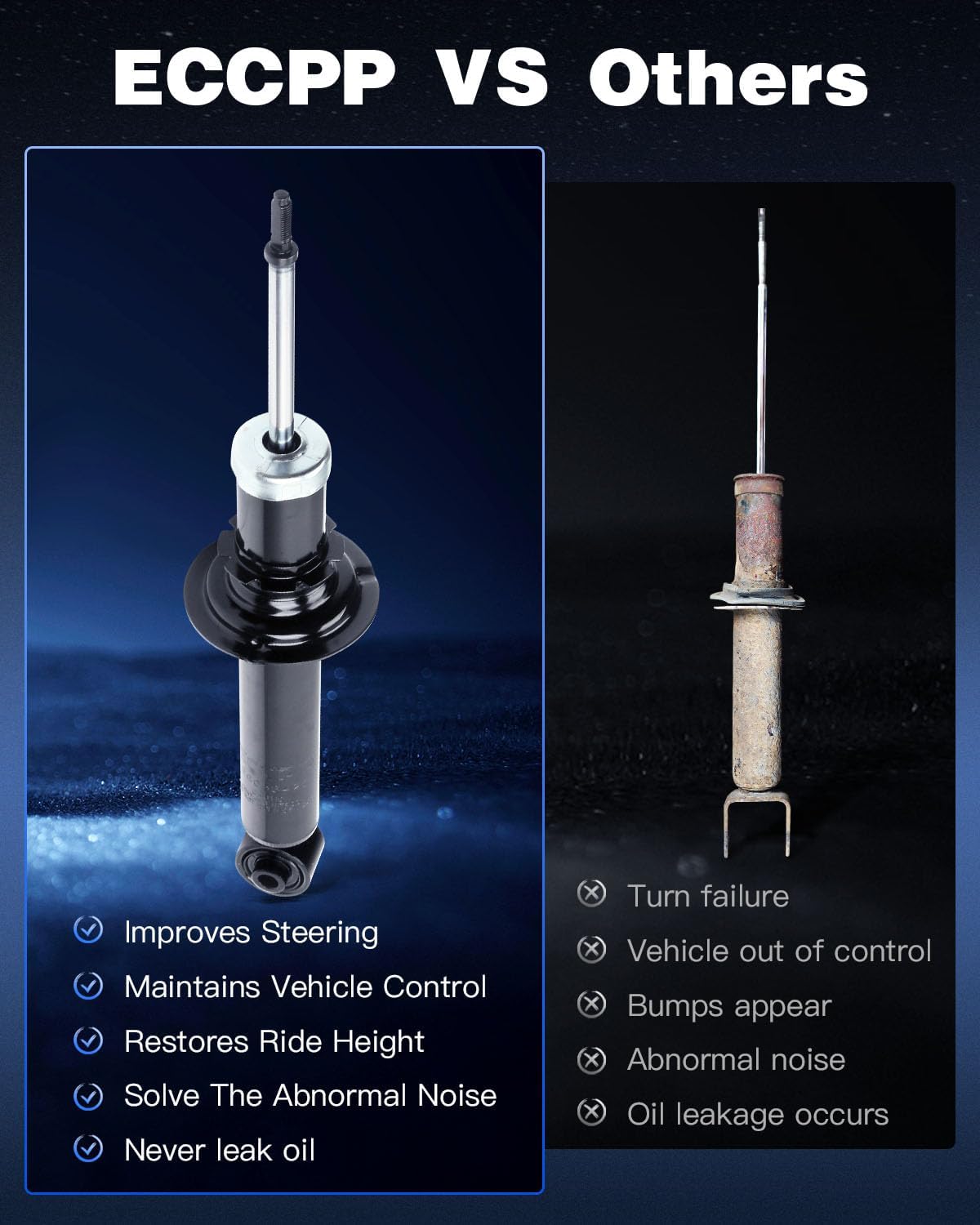Shocks Struts,ECCPP Front Rear Shock Absorbers Strut Kits Compatible with 1990 1991 1992 1993 1994 1995 1996 1997 Mazda Miata 341143 71285 341127 71245