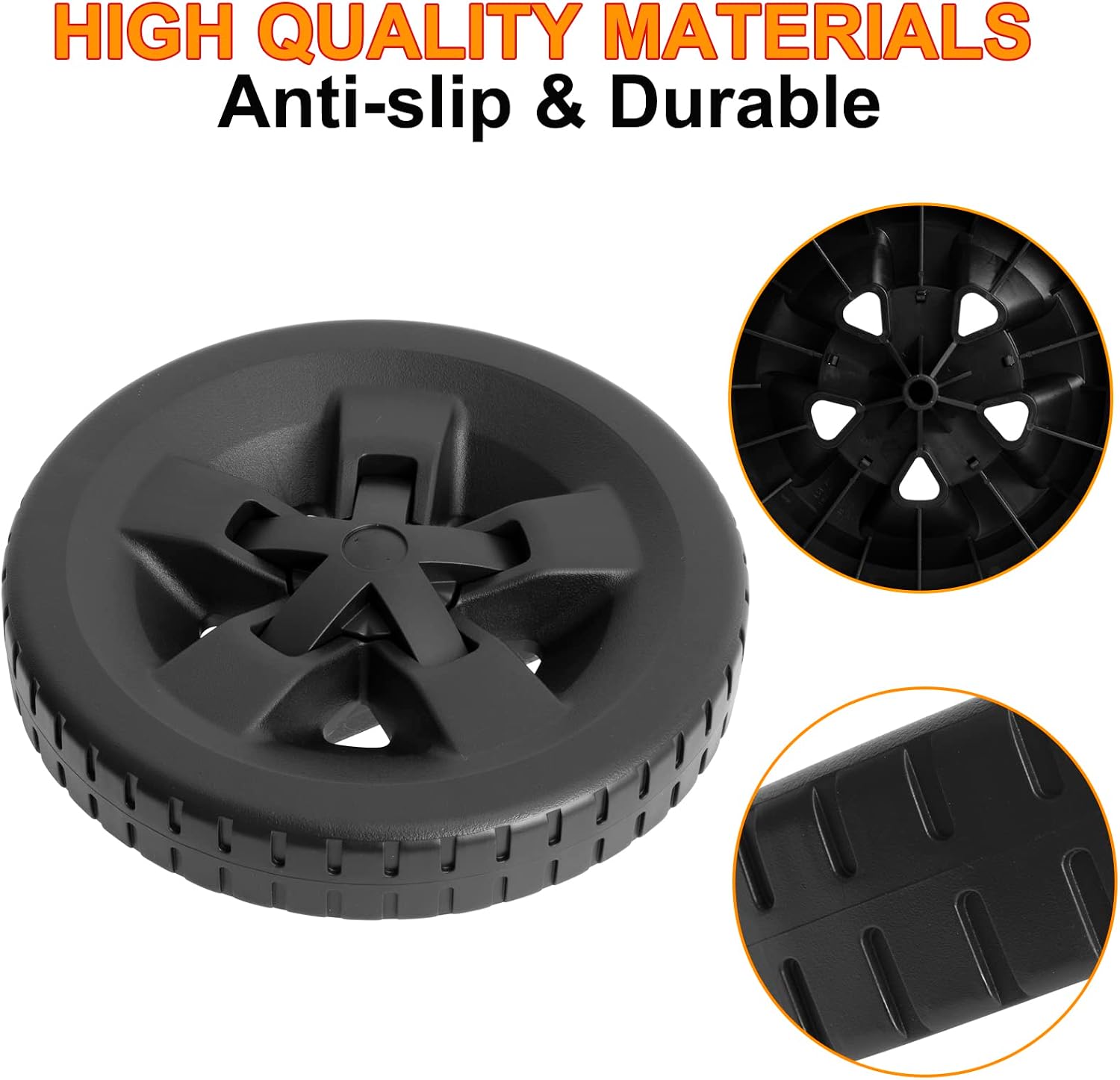 DcYourHome 67058 8-Inch Plastic Wheels Replacement for Weber GS4 Grill Parts Spirit II 200 & 300 SER, GS4 Spirit II S-310 S-210 Parts, for Weber Spirit II E-210 Spirit II E-310 Grill Caster, 2PCS