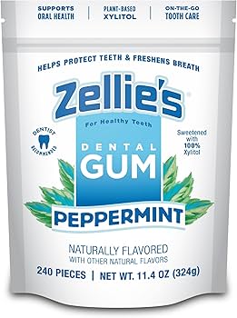 Amazon.com : Zellie's | 100% Xylitol Peppermint Chewing Gum | No