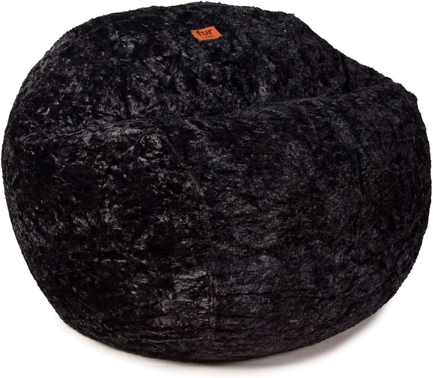 Photo 1 of CordaRoy's Faux Fur Bean Bag Chair, Convertible Chair Folds from Bean Bag to Lounger, As Seen on Shark Tank, Black - Queen Size Black Queen Faux Fur