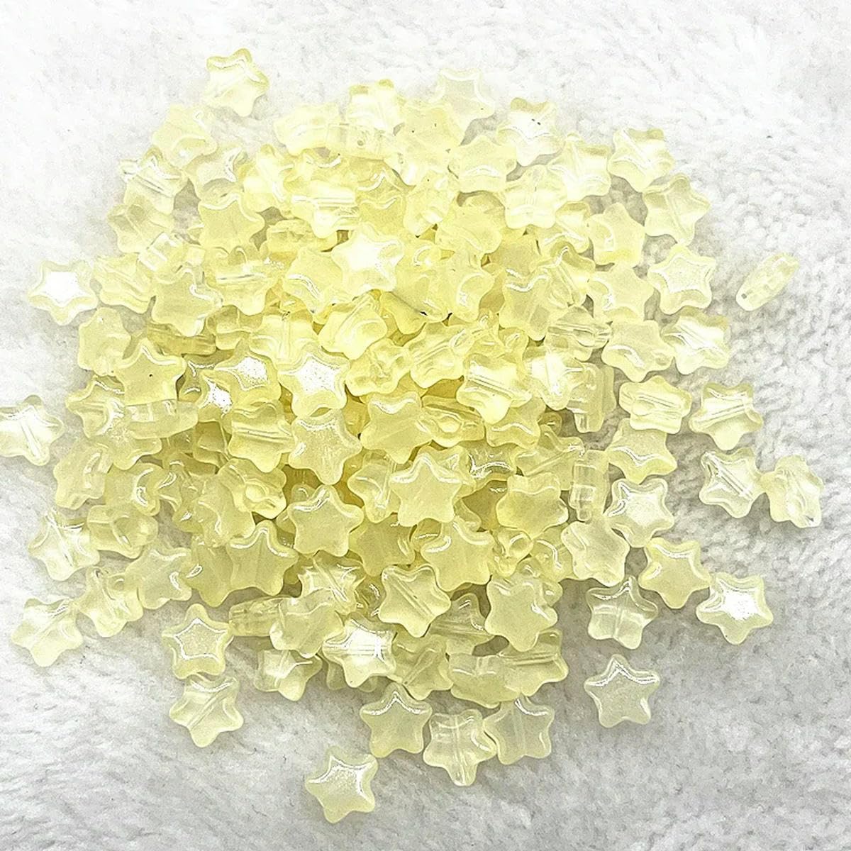 HUIOYG 30pcs 8mm Star Glass Beads Loose Spacer Bead for Jewelry Making Bracelets