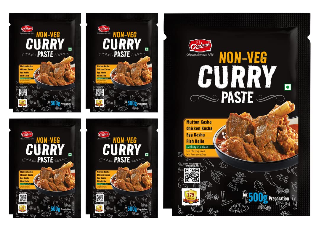 Cookme Non Veg Curry Paste 125gm (5 Pkt of 25g each) (B0BCG98TWQ) Amazon Price History, Amazon Price Tracker