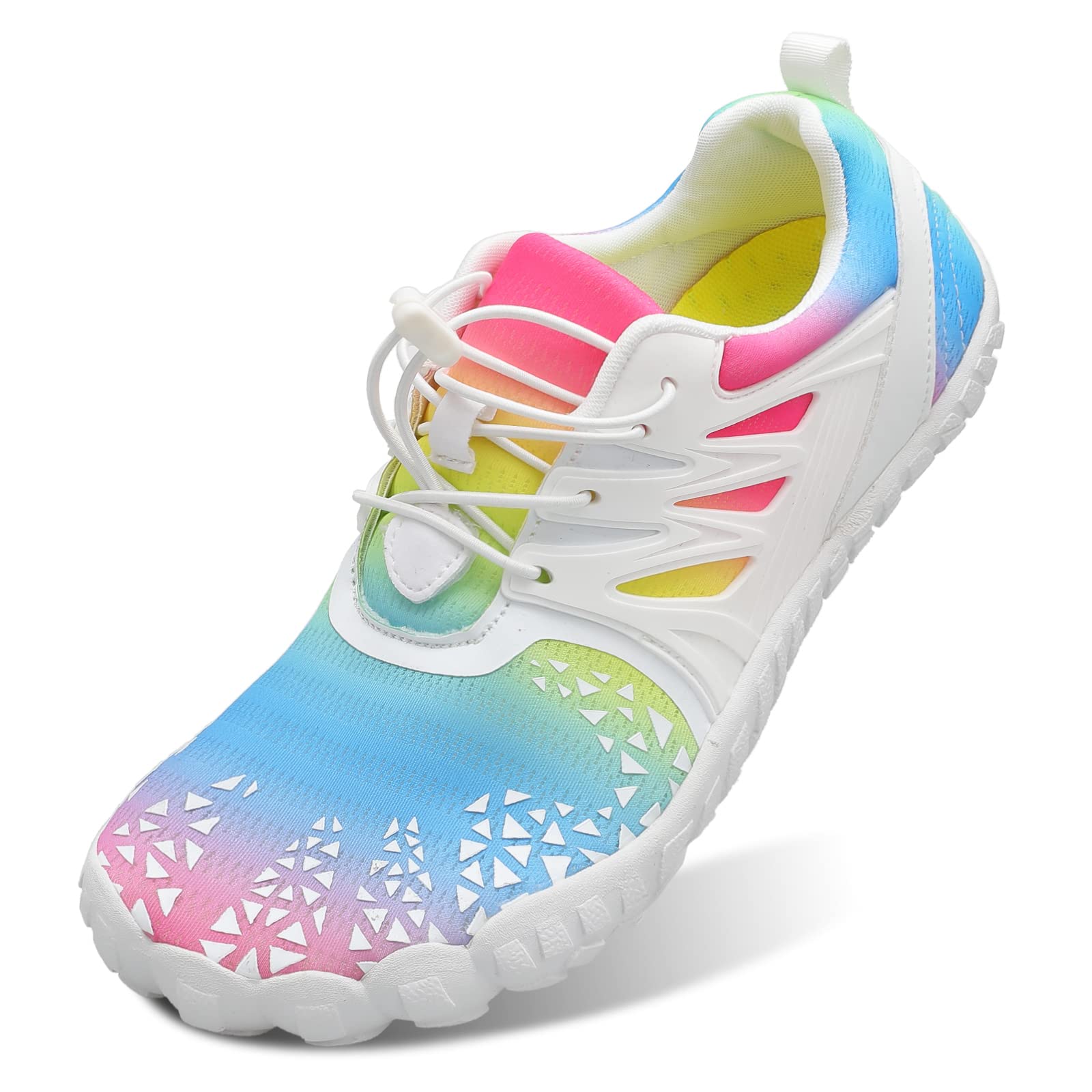 L-RUN Womens Barefoot Water Shoes Mens Water Hiking Shoes for Outdoor Sports White M US (Women 9 Men 7)=EU40, A_white Color, 9 Women/7 Men