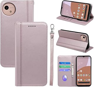 に適用する AQUOS wish4 ケース 手帳型 に適用する Aquos Wish4 SH-52E ケース手帳型 Wish4 用の 手帳型ケース カバー puレザー 耐摩擦 耐衝撃 全面保護 マグネット式 スタンド機能 カード収納 手触りが良い【内側の黒いTPU】スマホケース スマホカバー(に適用する Aquos Wish4 SH-52E カバー 手帳型) (ローズゴールド)