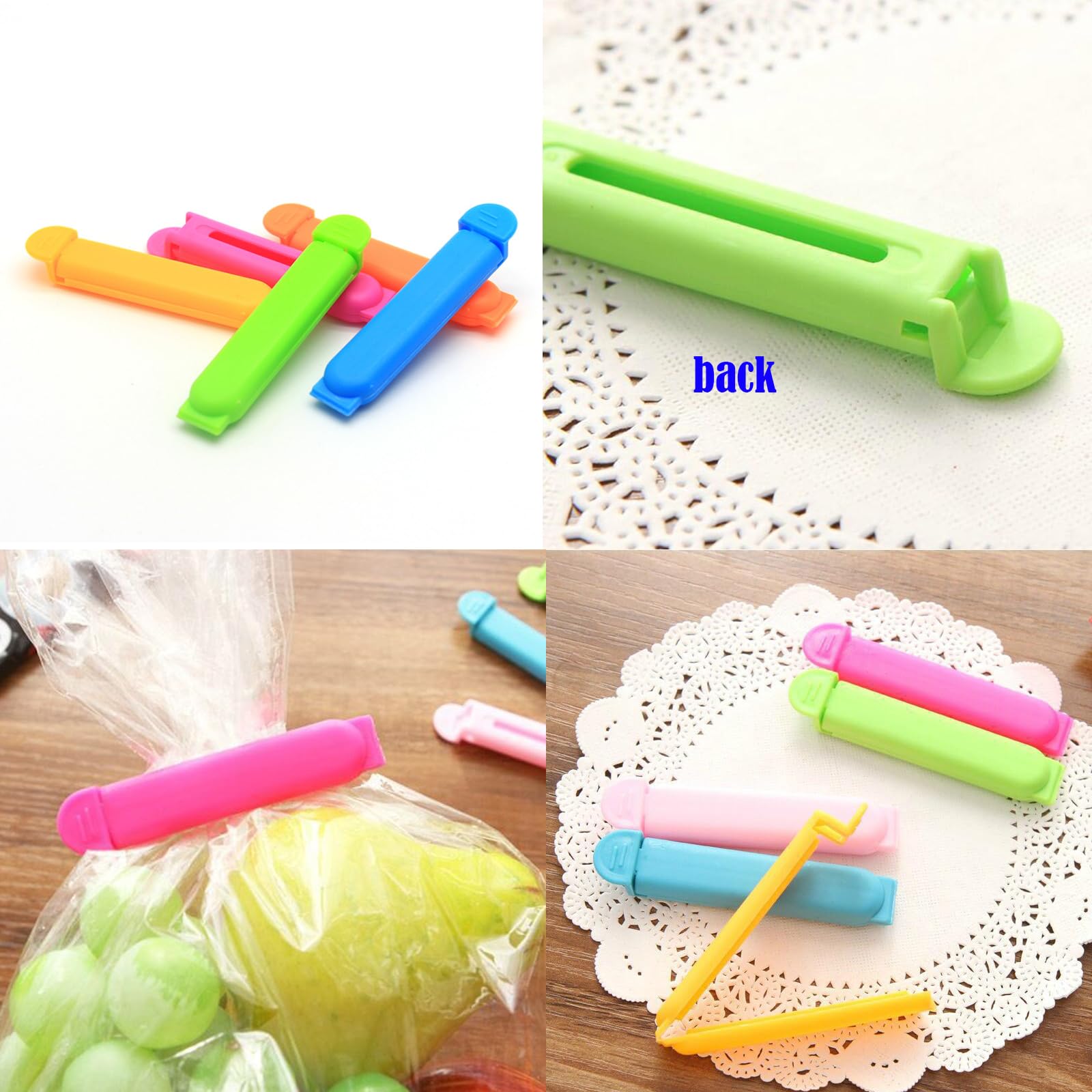 Redamancy 40 Pezzi Chiudi Sacchetti, Food Storage Bag Clips, 7cm, 9cm, 11cm Mollette Chiudi Sacchetti Clip, Chiudi Sacchetti Cucina Clip, per Snack, Caffè, Caramelle (6 Colori