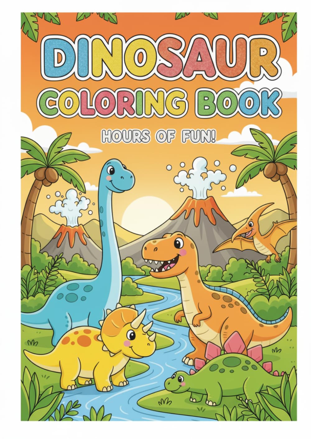 Dinosaur Coloring Book: 20 Prehistoric Adventure Pages | Bold & Easy Patterns for Ages 4-8