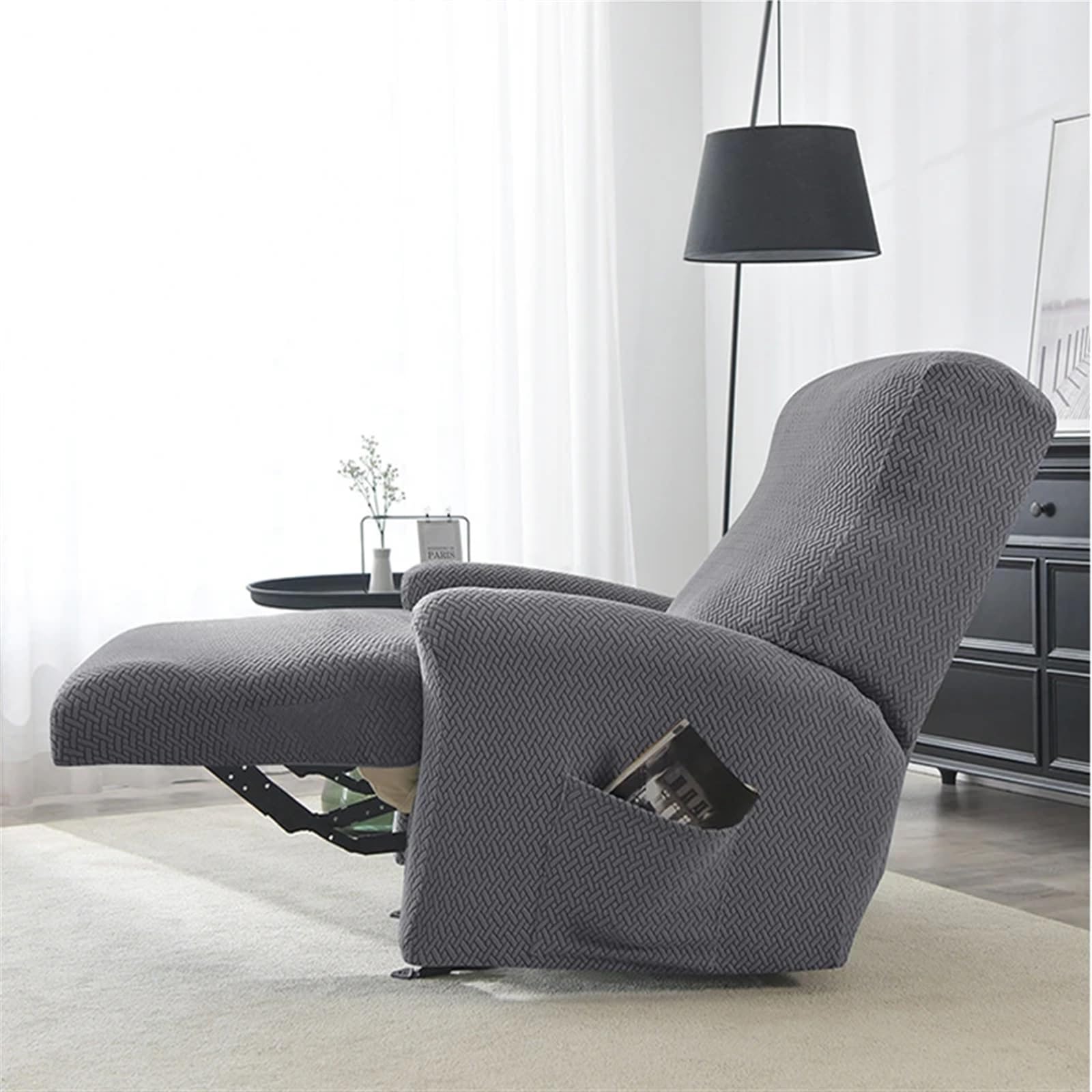 Rivestimento Della Poltrona Elastic Recliner Sofa Cover Jacquard Slipcover Chair Sofa Protector Lazy Boy Relax Armchair Stretch Couch Covers For Living Room(Fabric1-dark blue,1 Seater)