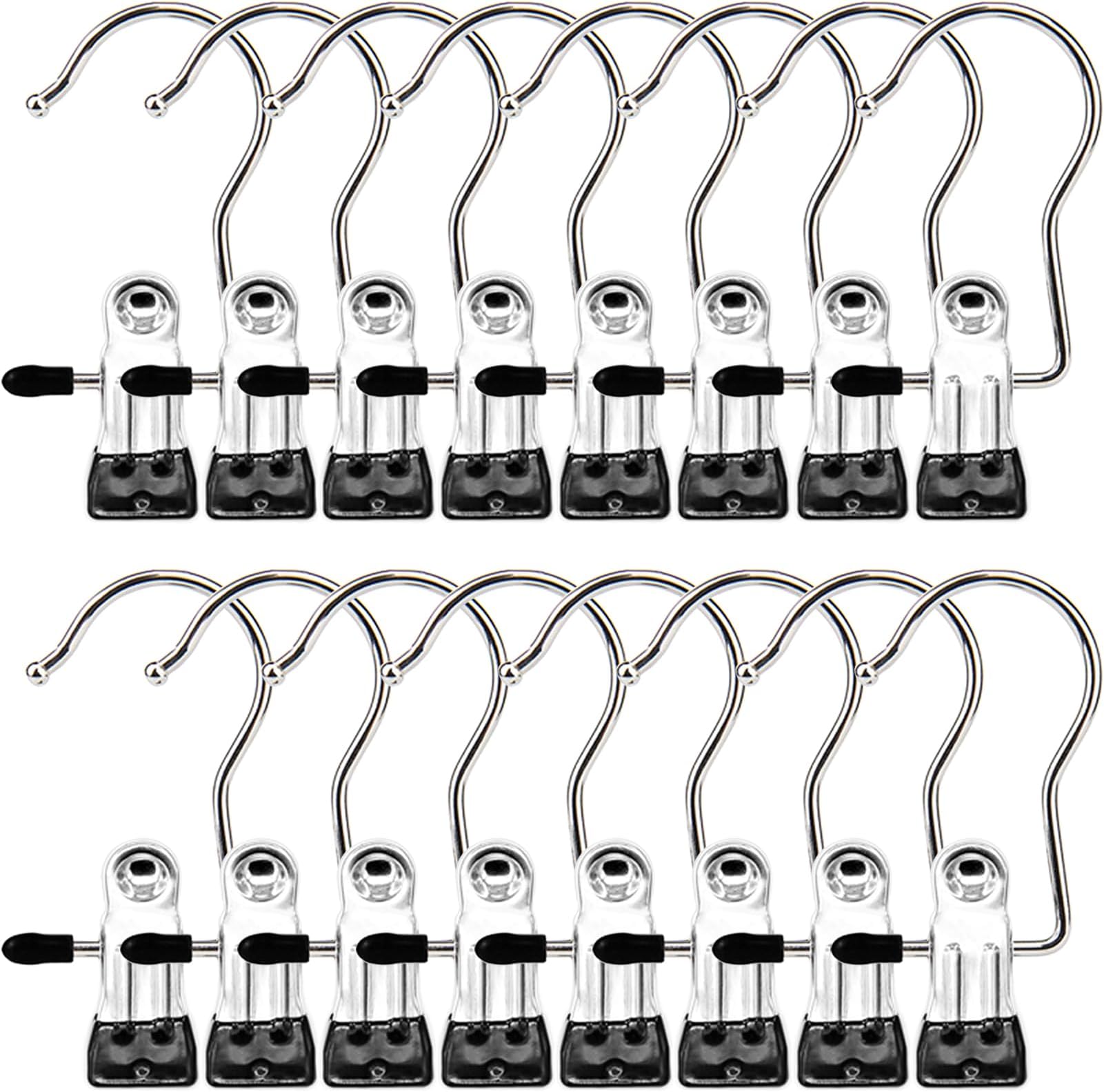 12 Pcs Super Strong Plastic Swivel Hanging Hooks, Curtain
