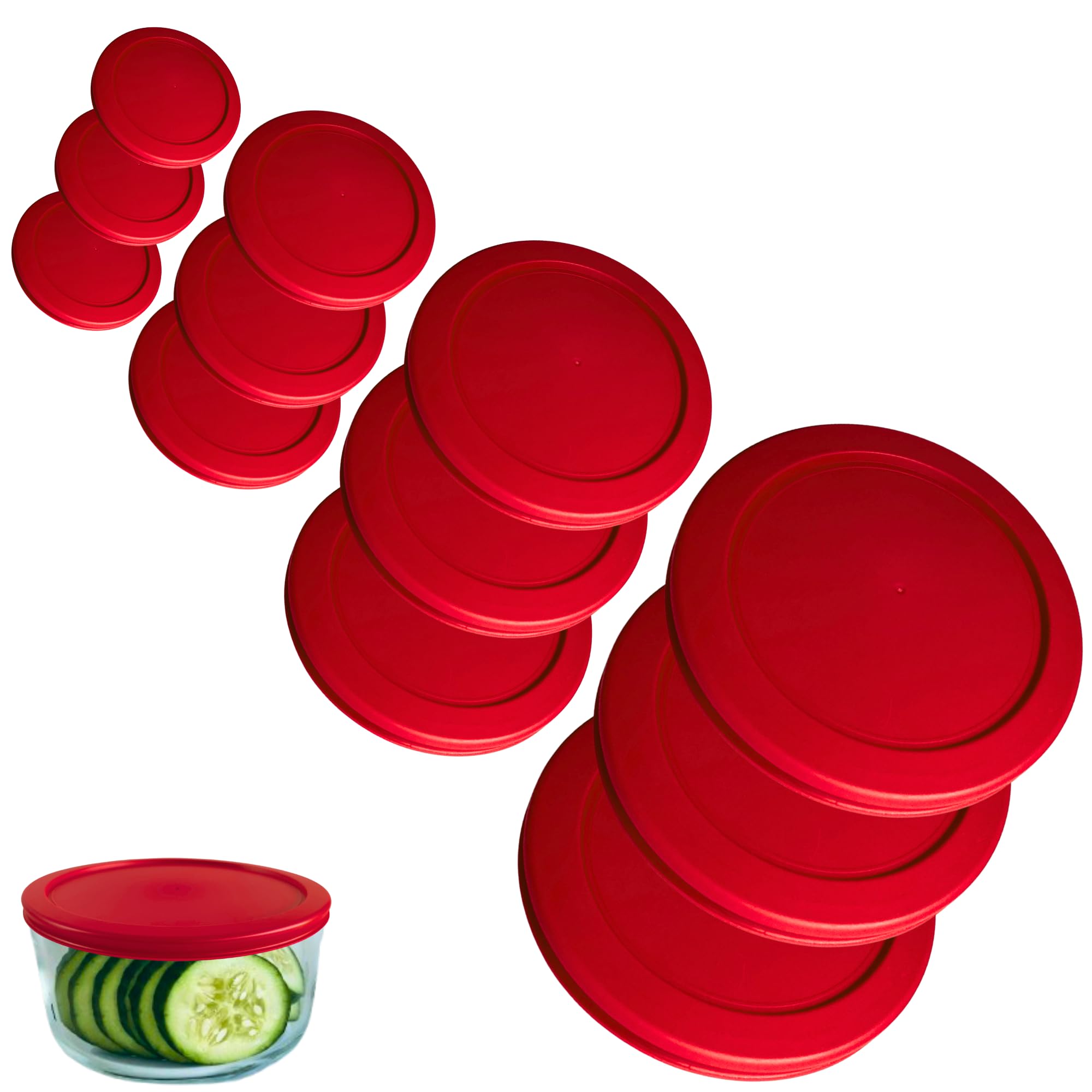 Amazon.com: 1, 2, 4 & 7 Cup Red Replacement Lids/Covers for Pyrex