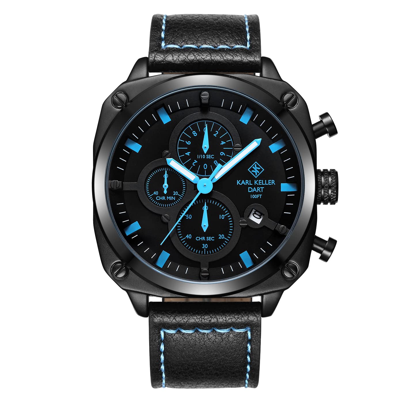 Karl Keller Men Dart, 44Mm, Black & Blue - KKFJ9605