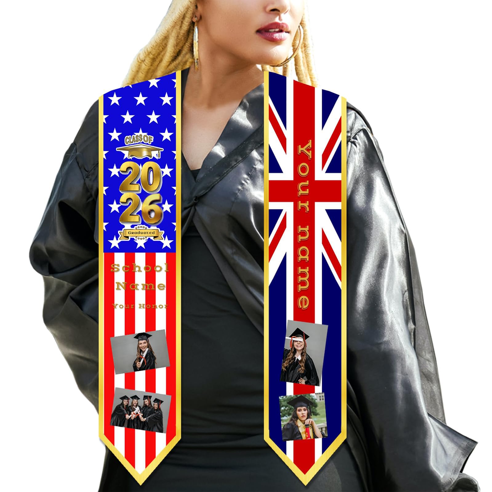 Aokizkdzsw Custom Stole Graduation Personalized 2026，Graduation Sash Class of 2026，Gifts for Valedictorian and Salutatorian