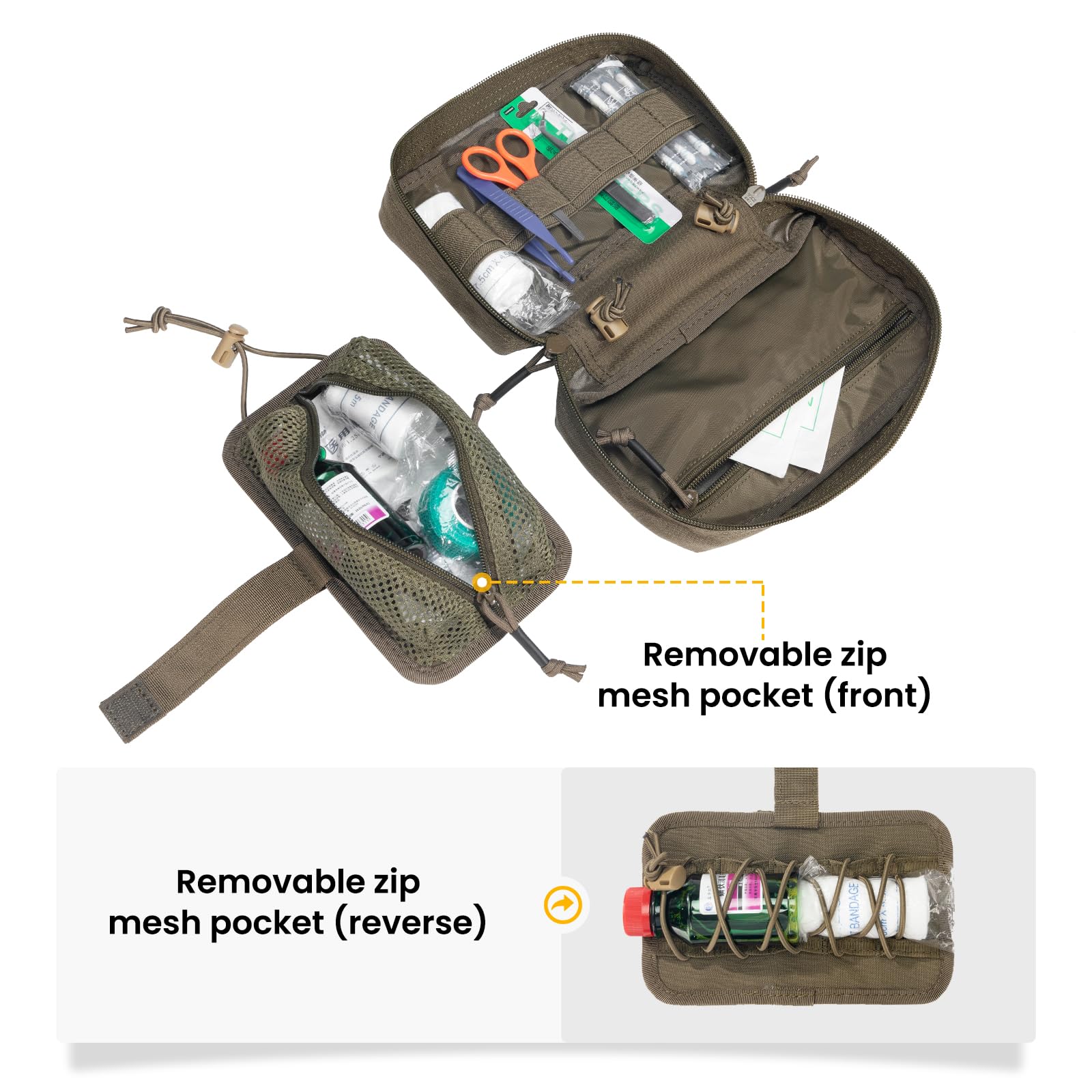EXCELLENT ELITE SPANKER Bolsa táctica de primeros auxilios IFAK Rip Away Molle EMT, bolsa compacta de administración, bolsa de utilidad médica, kits de supervivencia de emergencia para chaleco