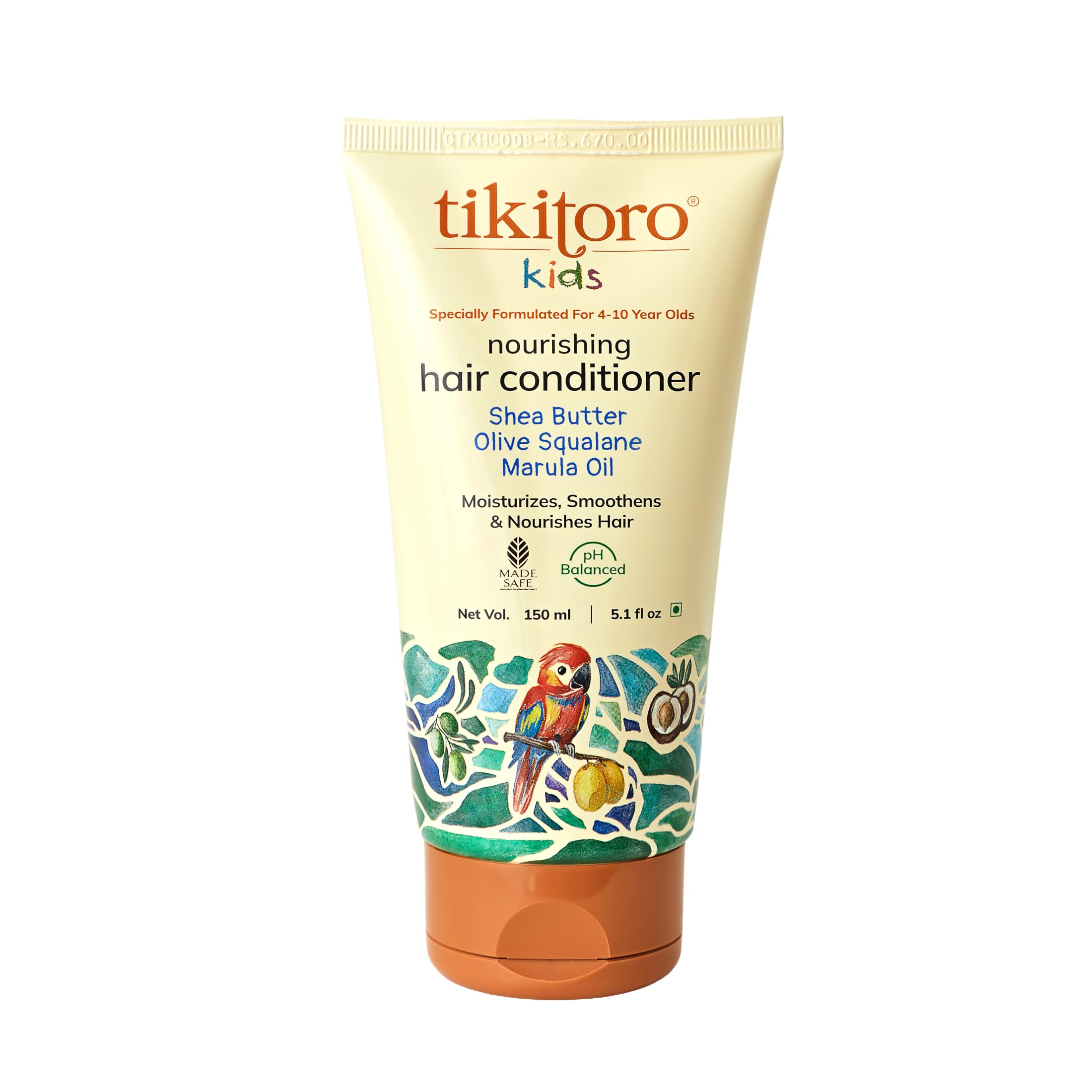 Tikitoro Kids Nourishing Hair Conditioner with Shea Butter, Olive Squalane & Marula Oil | Gentle Detangling Conditioner | Smoothens & Hydrates | (Age: 4+) (150 ml × 1)-image-11