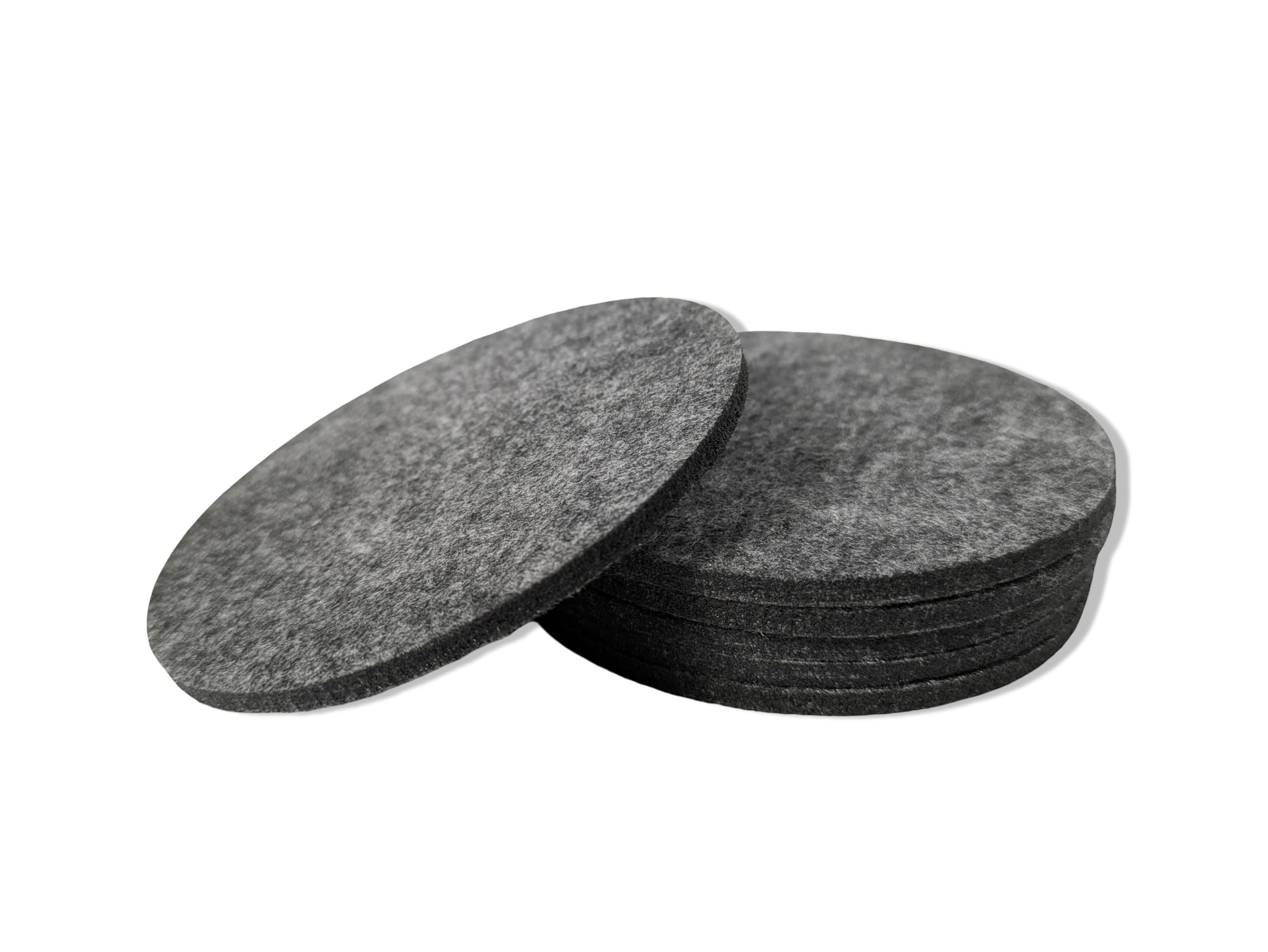 Quality Felt Coasters | Set of 6 | Thick Absorbent Coaster Set | Dark Grey