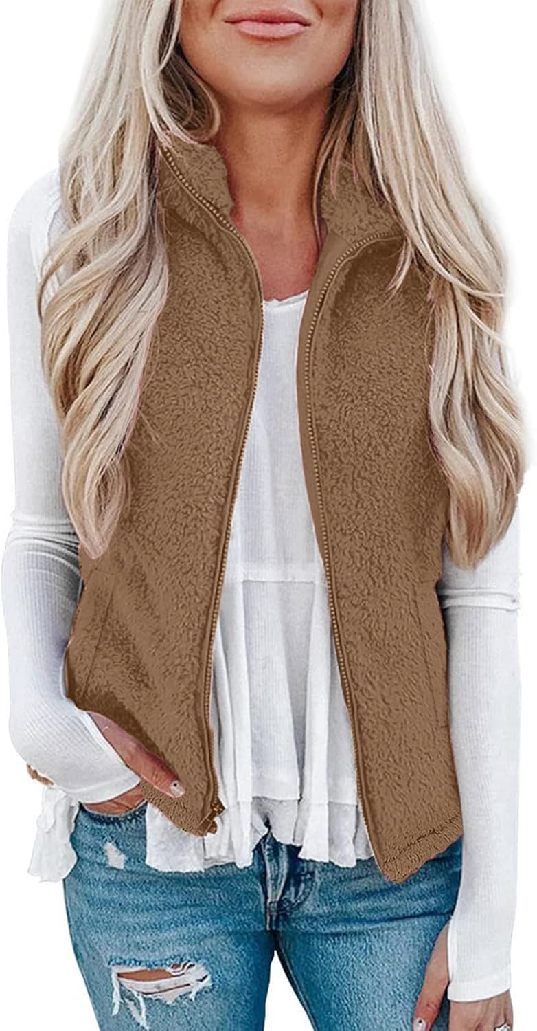 Teddy Weste Damen - Flauschige Ärmellose Fleecejacke Für Herbst & Winter