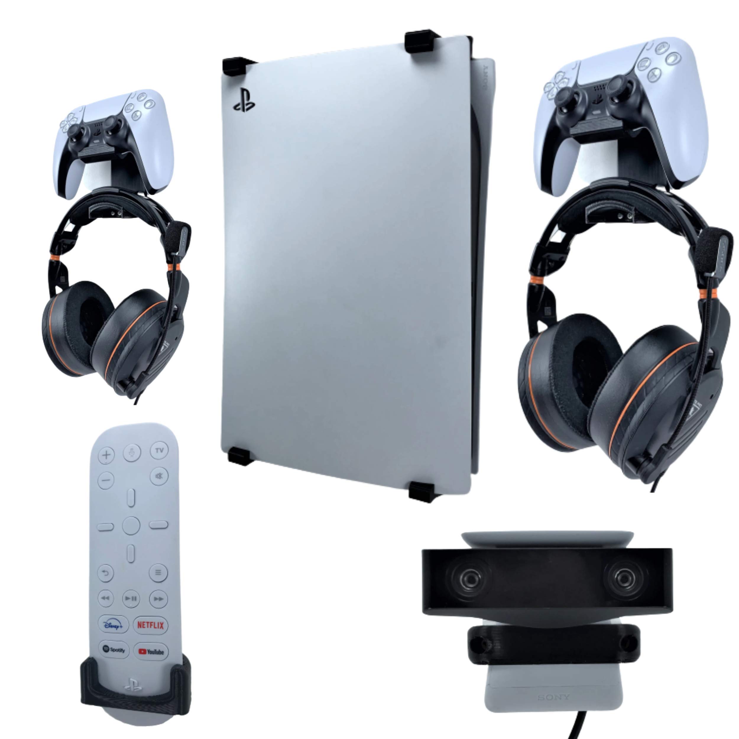 3D Cabin Halterung kompatibel mit PS5 Display Wandhalterung Set Halterung Pack für PlayStation 5 Digital Konsole schwarz links