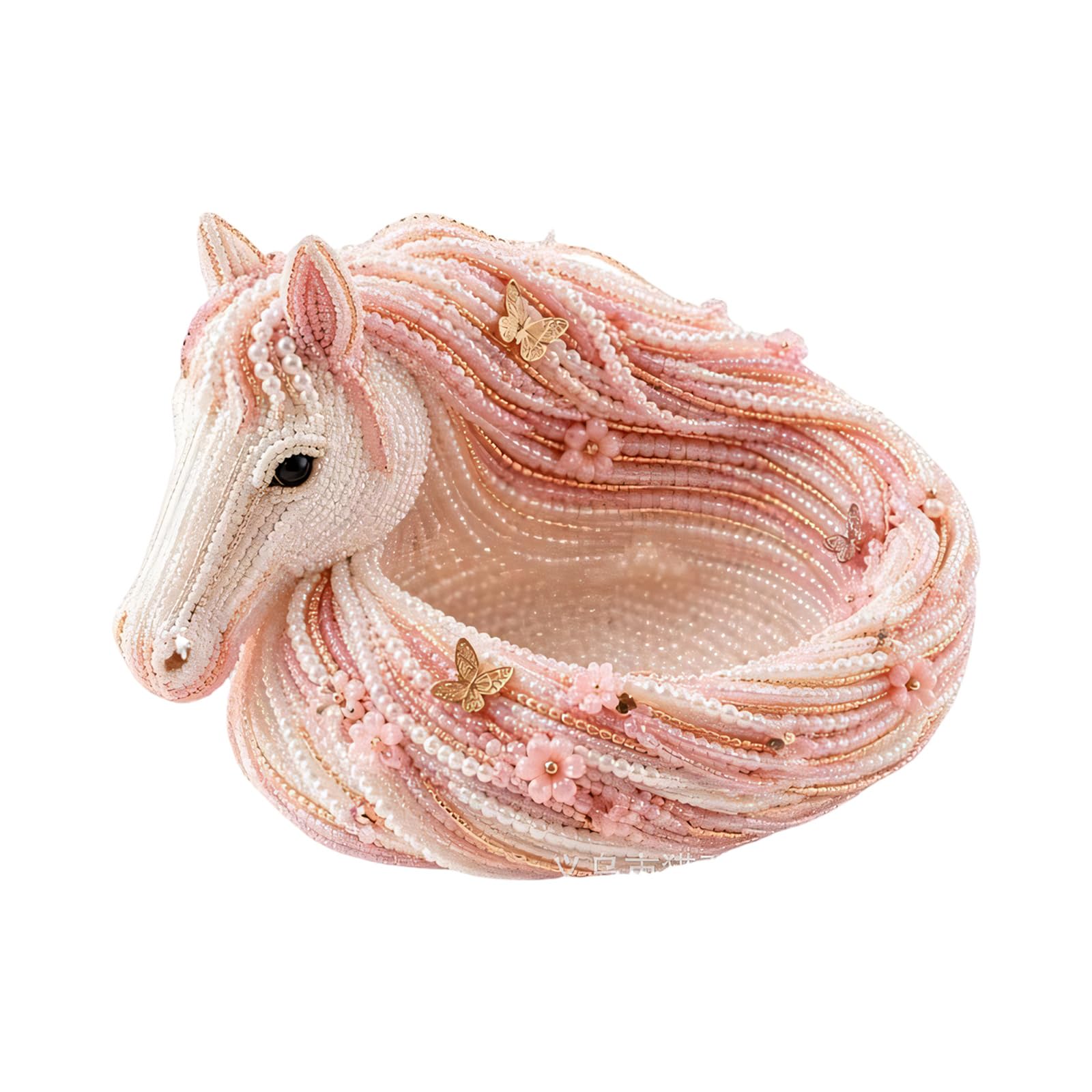 ljhnba And White Horse Head Trinket Tray Decorative Jewelry Catchall, Beaded Desktop Organizer Accessory Holder in Open PET 20X14X5CM Horse Head Tray Trinket Jewelry Catchall Beaded Organizer White