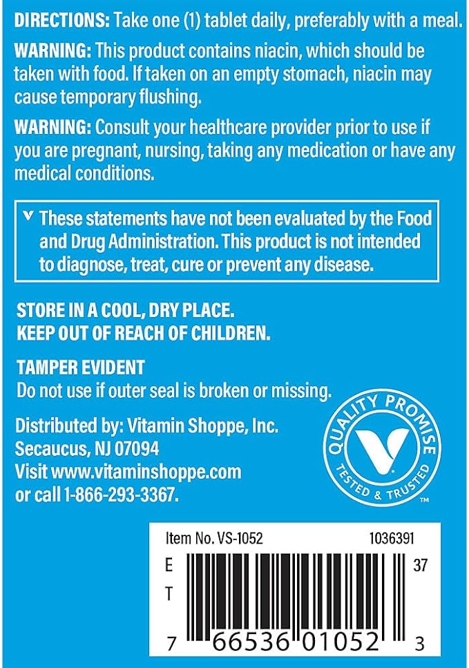 The Vitamin Shoppe Vitamin B-Complex 100 Tabletas miniatura 3