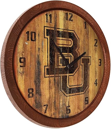 Miniatura 360 de The Fan-Brand NCAA Oklahoma Sooners: Faux Barrel Top Wall Clock Sports Team Bar Sign Décor - Home Man Cave, Party Decoration - Made On Demand