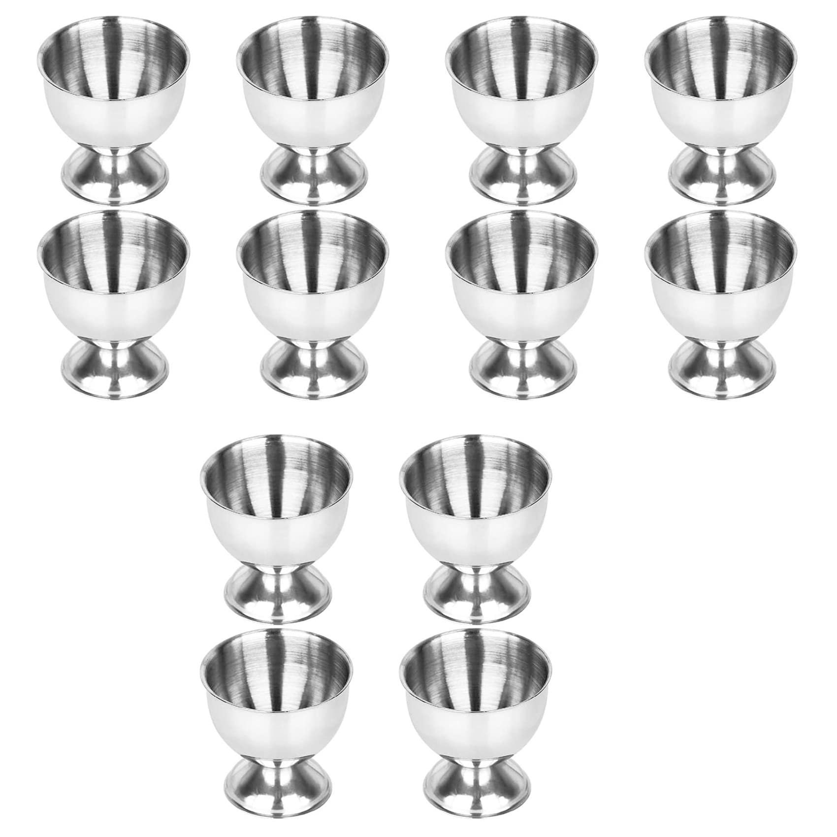 Hndhbfgrt 12X Egg Cups Set Stainless Steel Eggs Hard Boiled Eggs and Soft Tray Tool Holders Kitchen, Silver